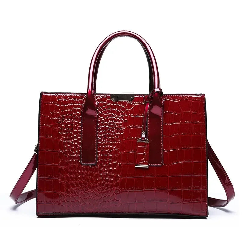 👜 Luxe Vintage Dameshandtas 34cm - Elegante Krokodillenpatroon Schoudertas