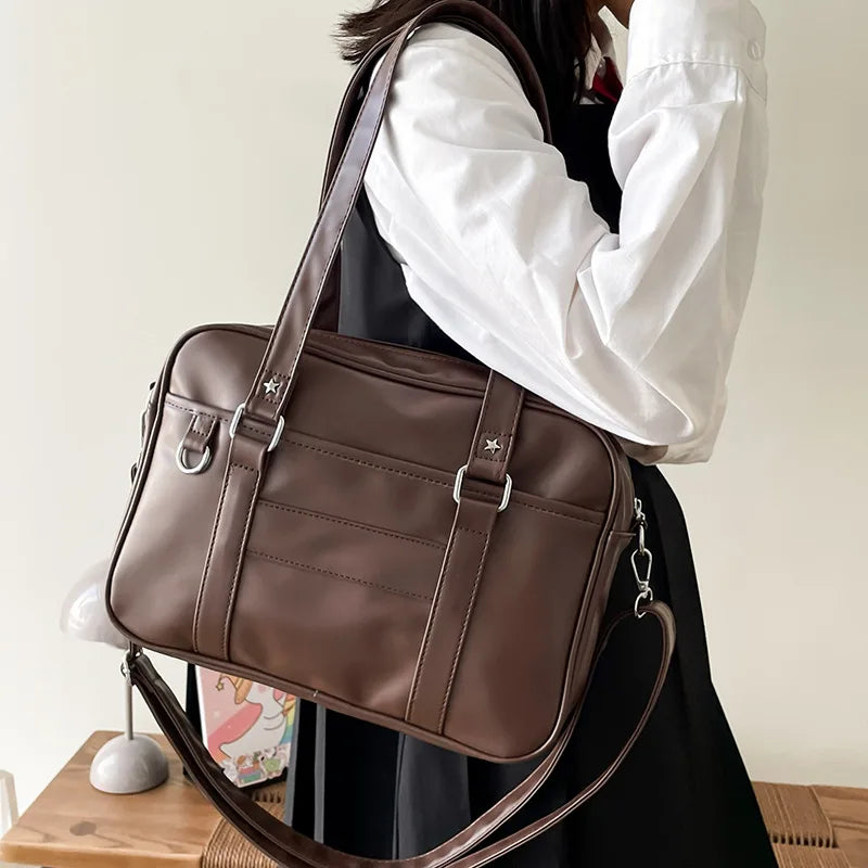 🎒 High School Uniform PU Leren Schoudertas Kawaii Stijl