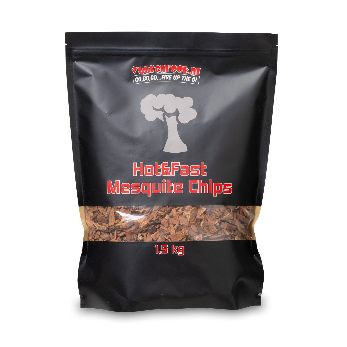 🔥 Vuur&Rook Hot&Fast Mesquite Chips 1,5 kg - Premium BBQ Rookhout