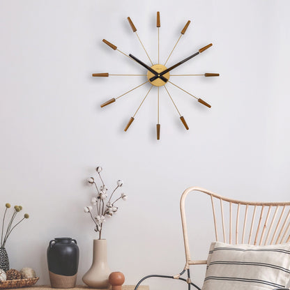 🔌 Plug-Inn Large Wandklok 58cm Hout/RVS