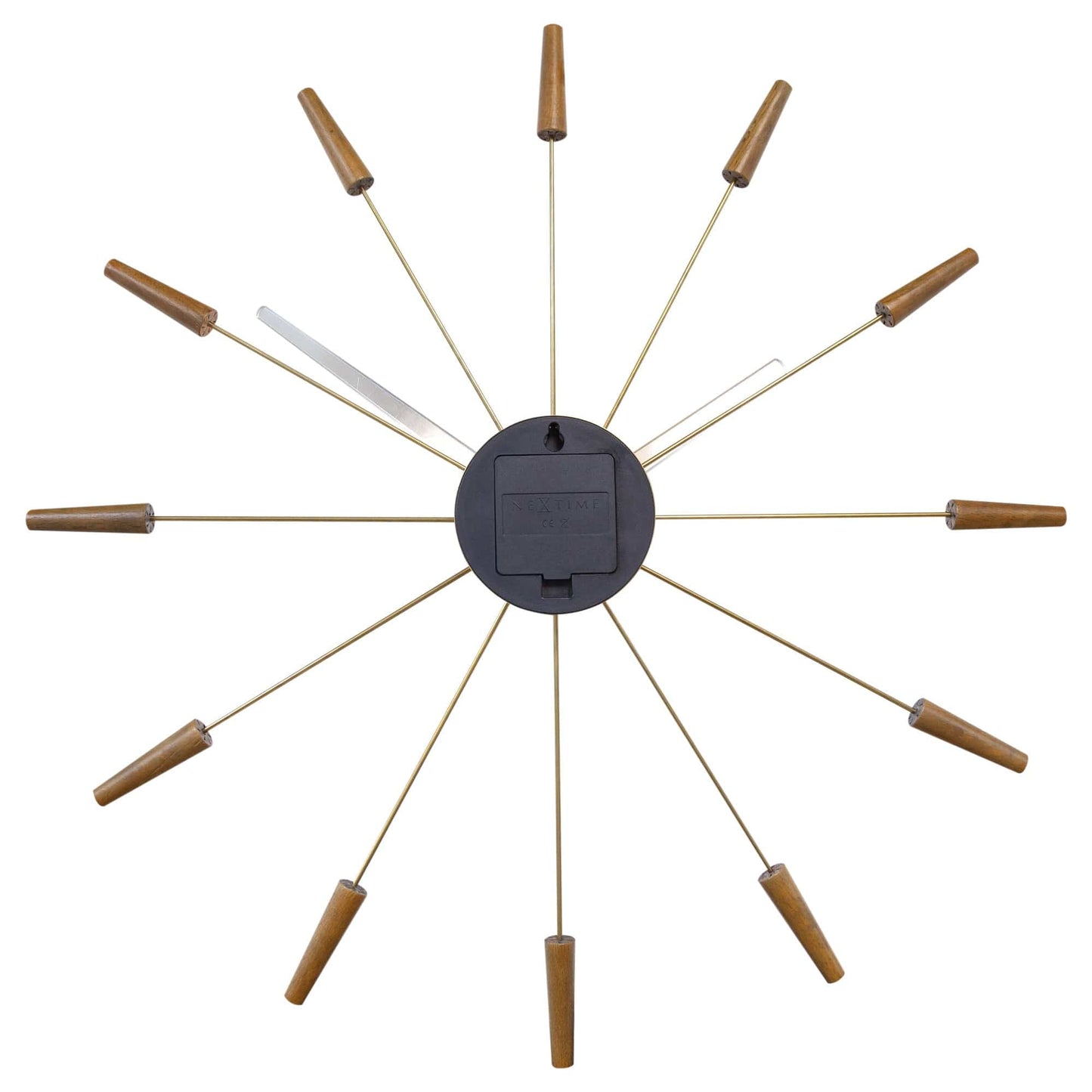 🔌 Plug-Inn Large Wandklok 58cm Hout/RVS