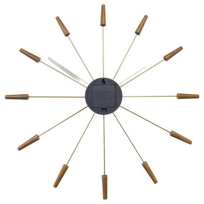 🔌 Plug-Inn Large Wandklok 58cm Hout/RVS