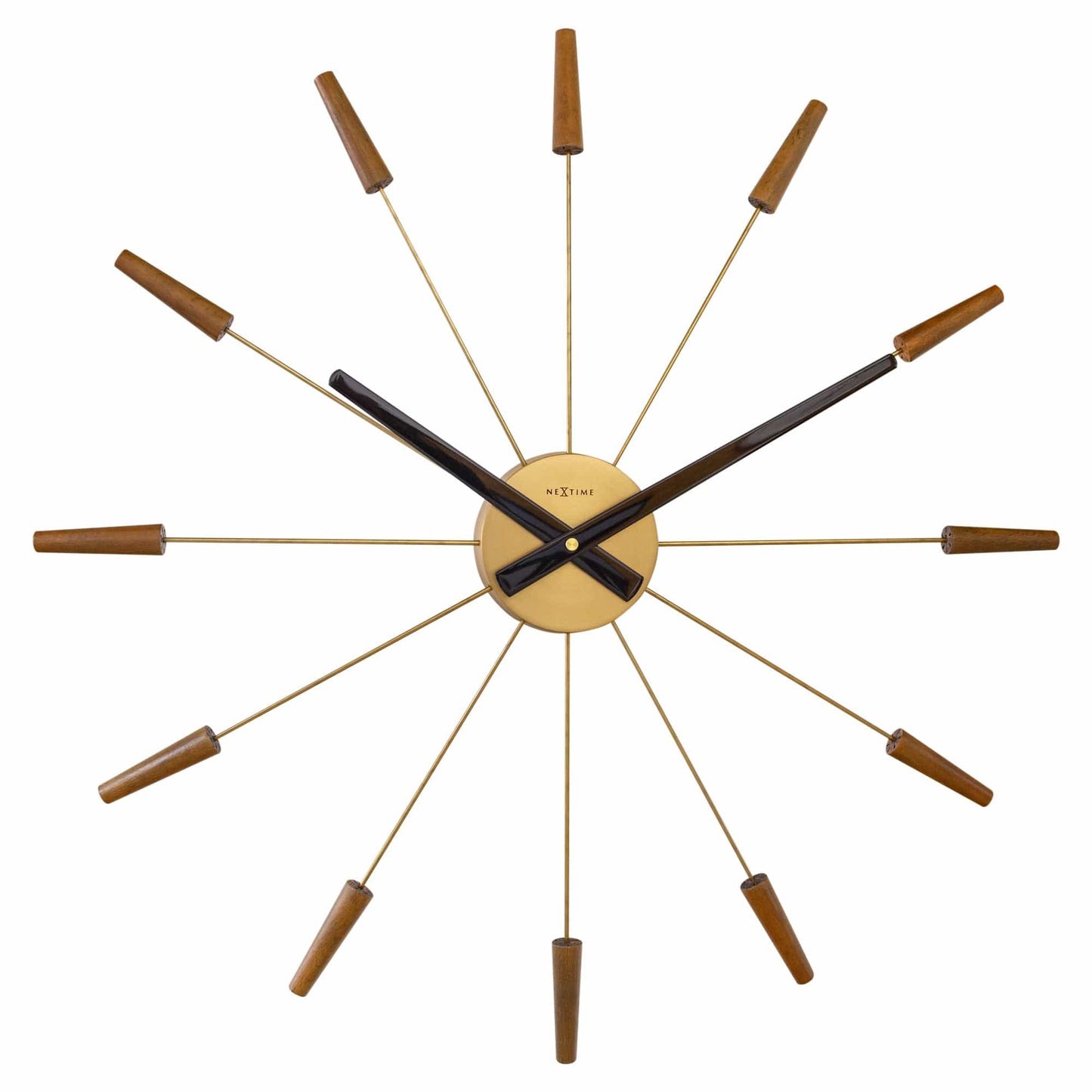🔌 Plug-Inn Large Wandklok 58cm Hout/RVS