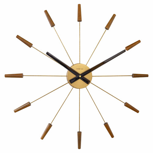🔌 Plug-Inn Large Wandklok 58cm Hout/RVS