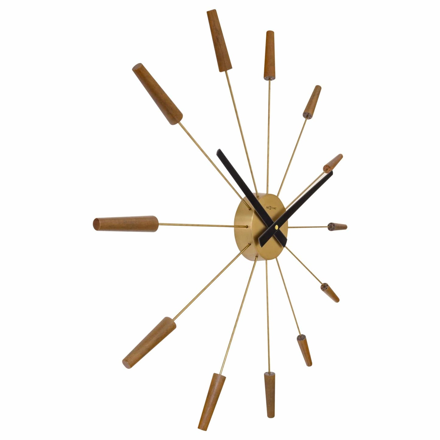 🔌 Plug-Inn Large Wandklok 58cm Hout/RVS