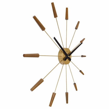 🔌 Plug-Inn Large Wandklok 58cm Hout/RVS