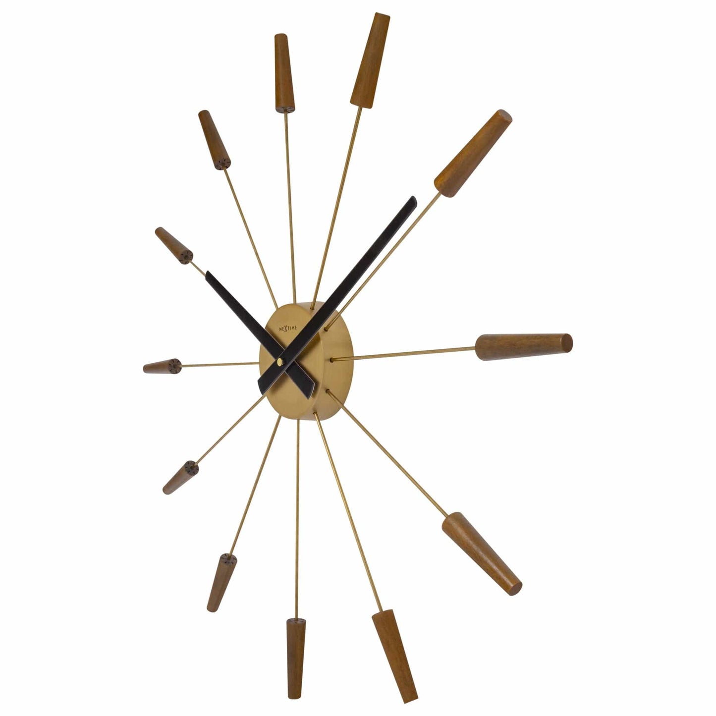 🔌 Plug-Inn Large Wandklok 58cm Hout/RVS