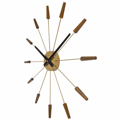🔌 Plug-Inn Large Wandklok 58cm Hout/RVS