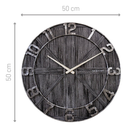🌳 York Large Wandklok 50cm Hout