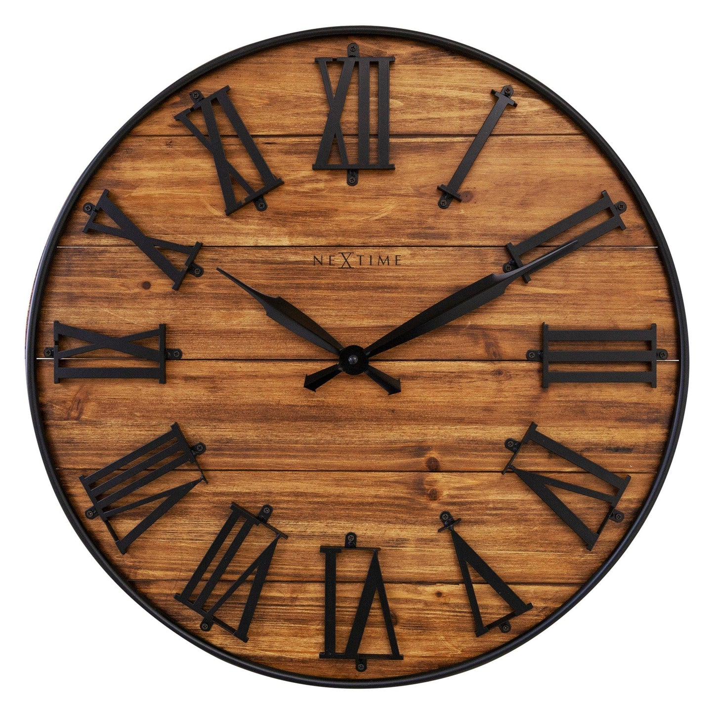 🏭 Manchester Large Wandklok 50cm Donker Hout