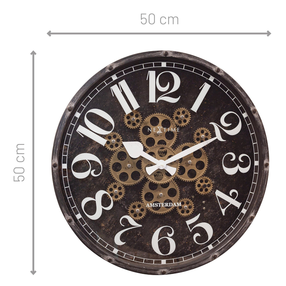 ⚙️ Henry Moving Gear Wandklok 50cm