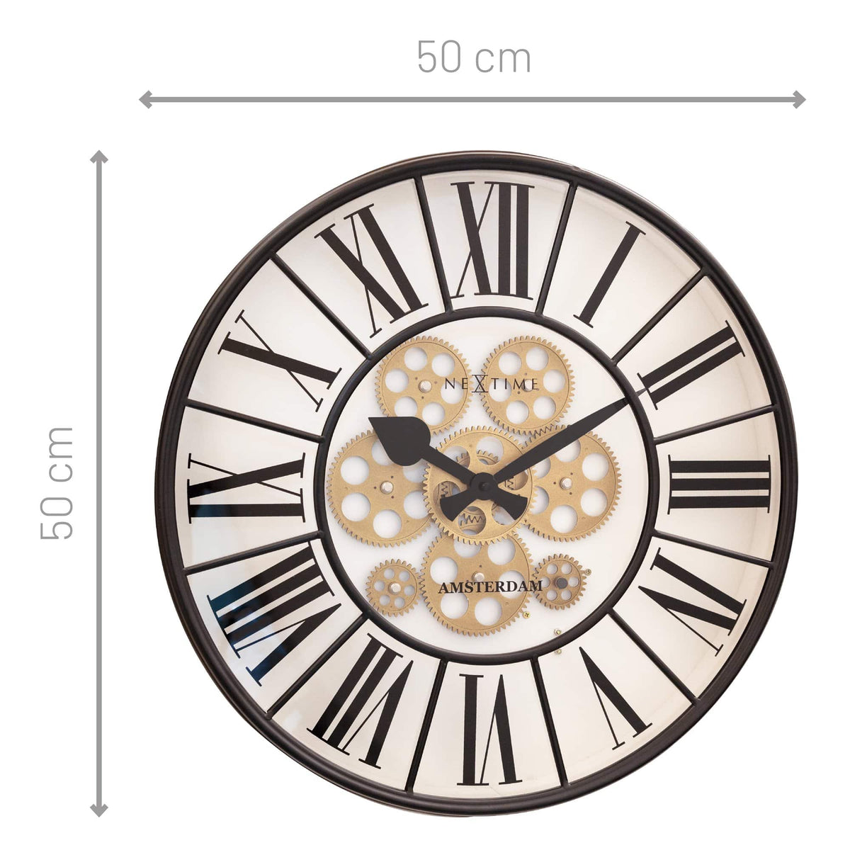 ⚙️ William Moving Gear Wandklok 50cm Mechanisch