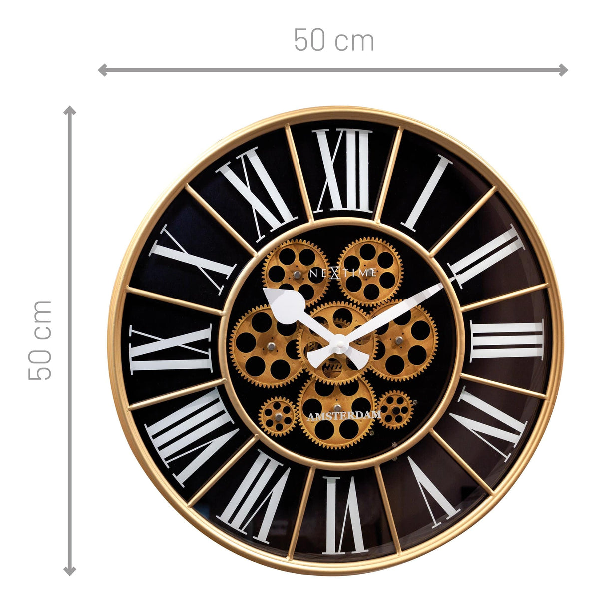 ⚙️ William Moving Gear Wandklok 50cm