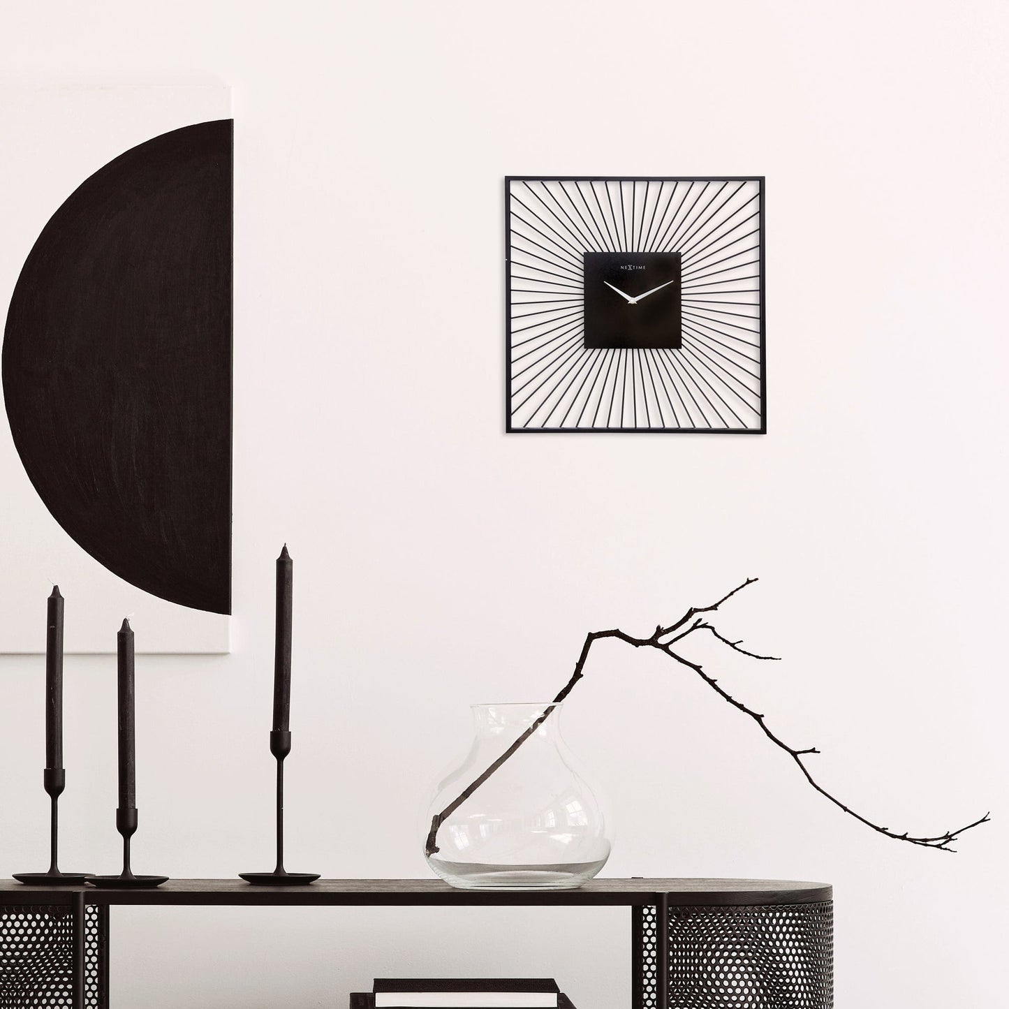 ⬛ Vasco Square Wandklok 45x45cm Zwart