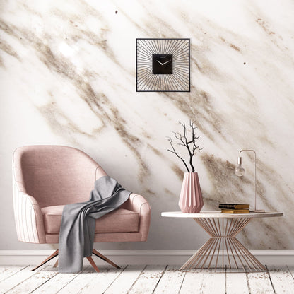 ⬛ Vasco Square Wandklok 45x45cm Zwart