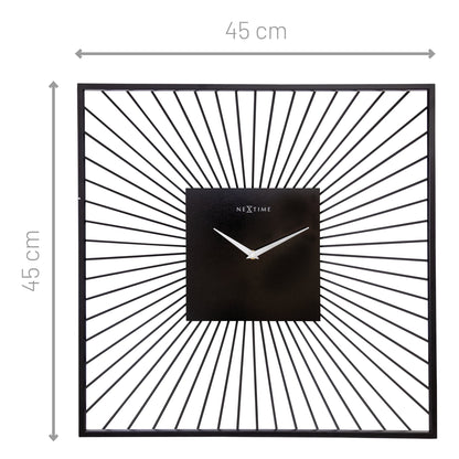 ⬛ Vasco Square Wandklok 45x45cm Zwart