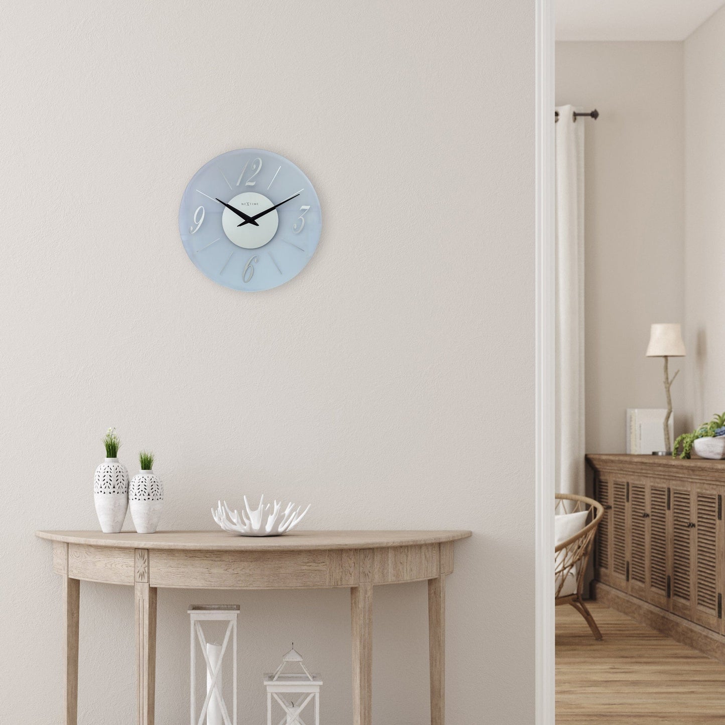 🎨 Dali Round Wandklok 43cm - Glas Frosted/Mirror Design
