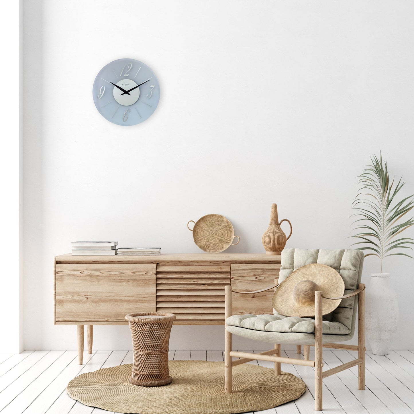🎨 Dali Round Wandklok 43cm - Glas Frosted/Mirror Design