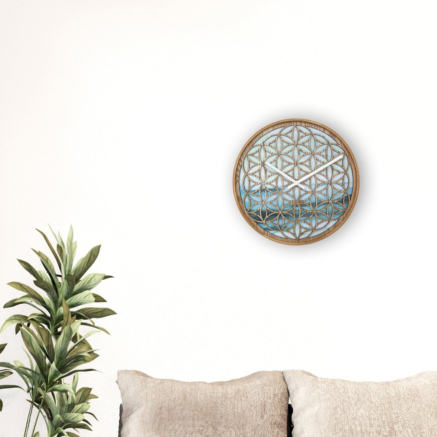 🌿 Concord Wandklok 40cm - Groene Houten Design