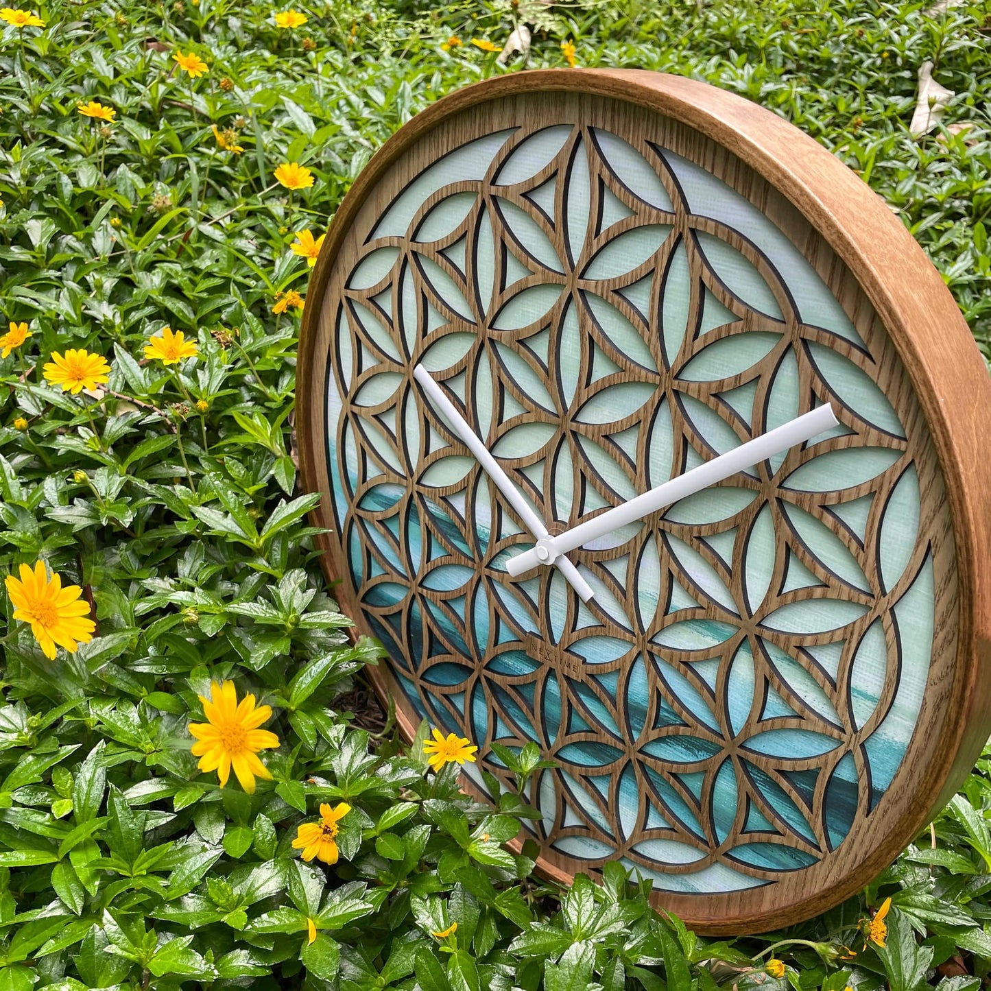 🌿 Concord Wandklok 40cm - Groene Houten Design