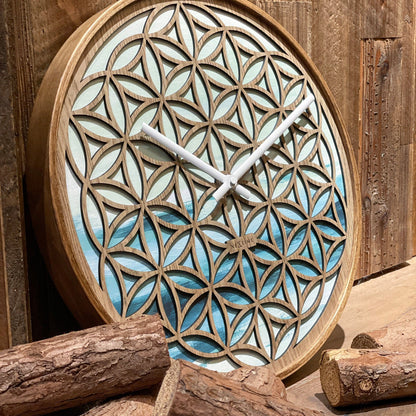 🌿 Concord Wandklok 40cm - Groene Houten Design