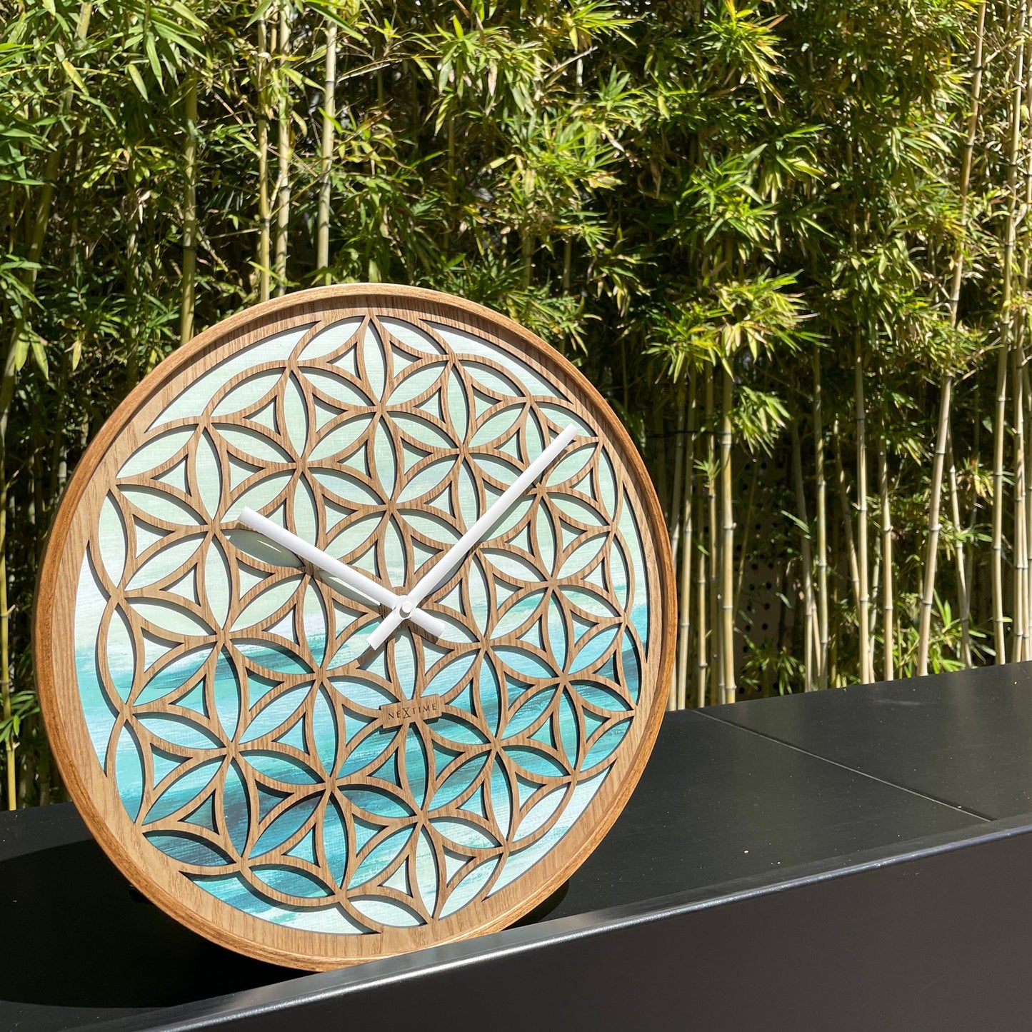 🌿 Concord Wandklok 40cm - Groene Houten Design