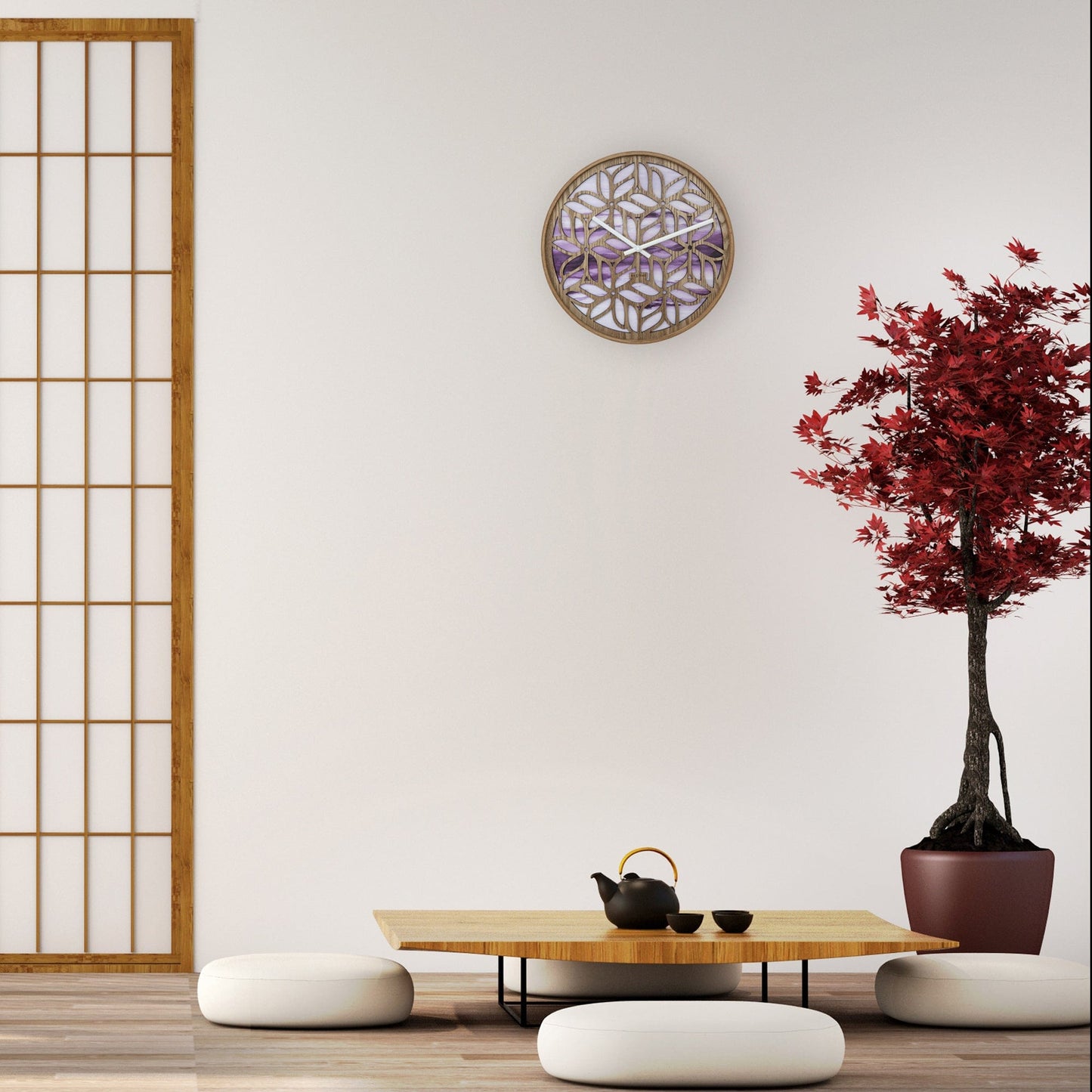 🧘 Yogi Wandklok 40cm Paars