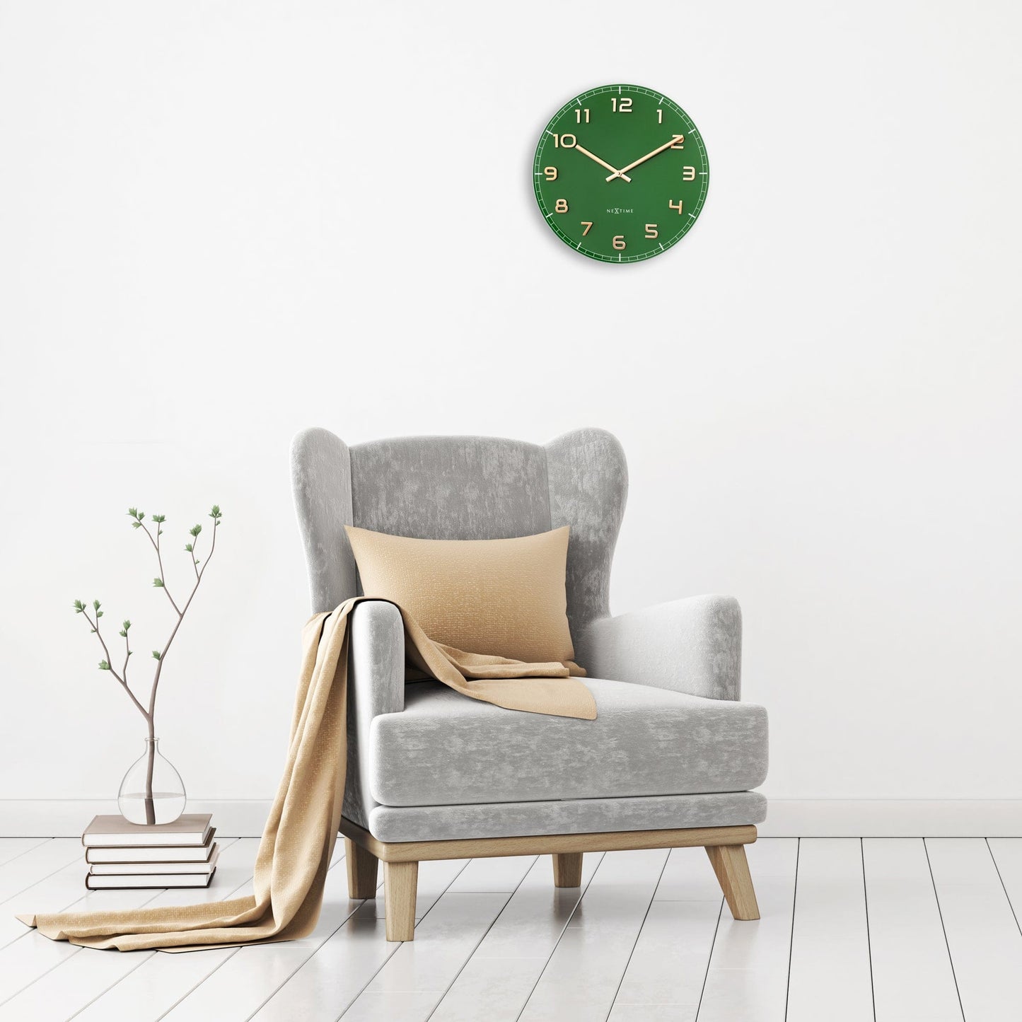 💚 Classy Medium Wandklok 40cm Groen