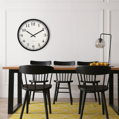 📚 NeXtime Dickens Large Wandklok 50cm - Zwart/Wit Design