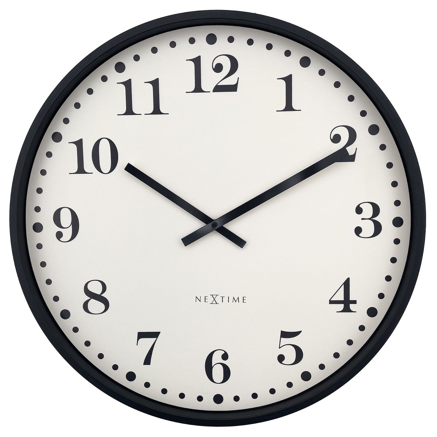 📚 NeXtime Dickens Large Wandklok 50cm - Zwart/Wit Design