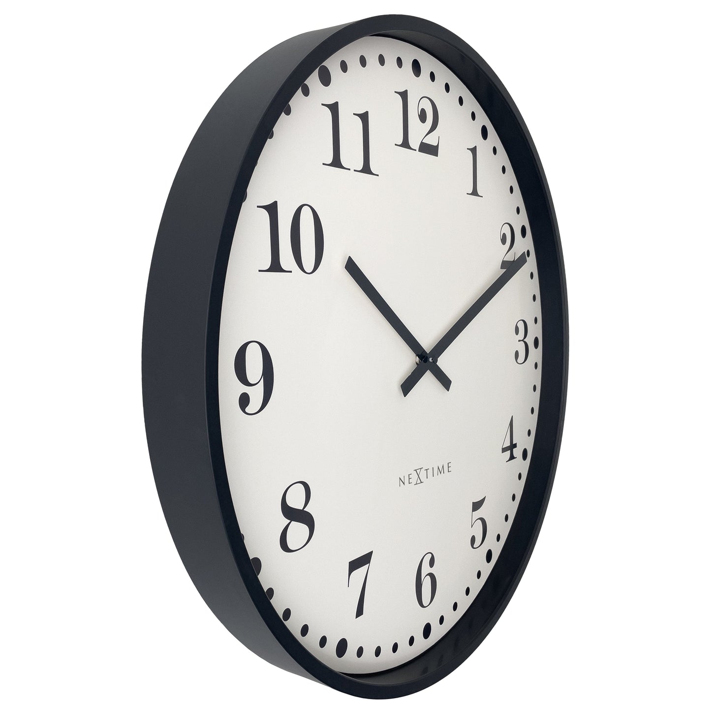 📚 NeXtime Dickens Large Wandklok 50cm - Zwart/Wit Design