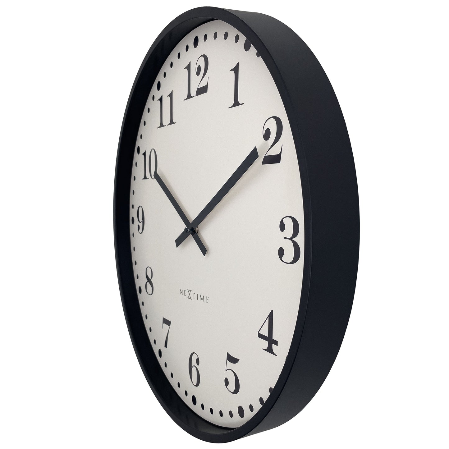 📚 NeXtime Dickens Large Wandklok 50cm - Zwart/Wit Design