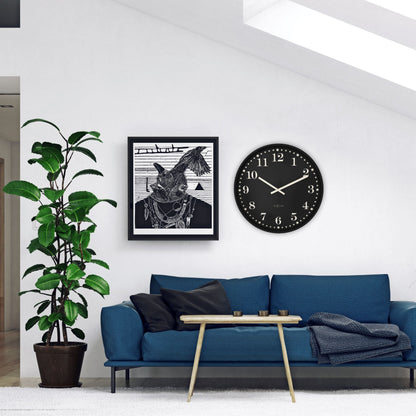 📚 NeXtime Dickens Large Wandklok 50cm - Zwart/Wit Design