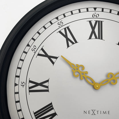 🕰️ NeXtime Chopin Large Wandklok 76cm - Zwart/Grijs Plastic Design