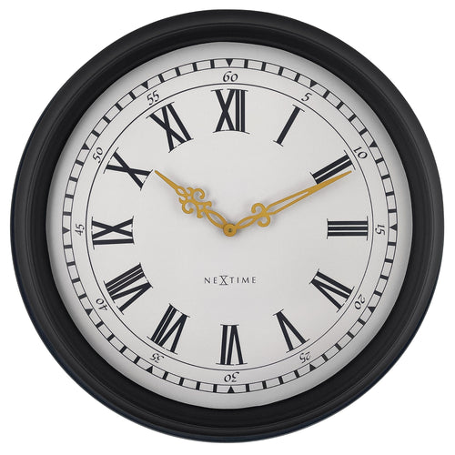 🕰️ NeXtime Chopin Large Wandklok 76cm - Zwart/Grijs Plastic Design
