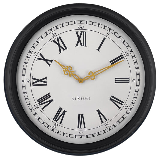 🕰️ NeXtime Chopin Large Wandklok 76cm - Zwart/Grijs Plastic Design