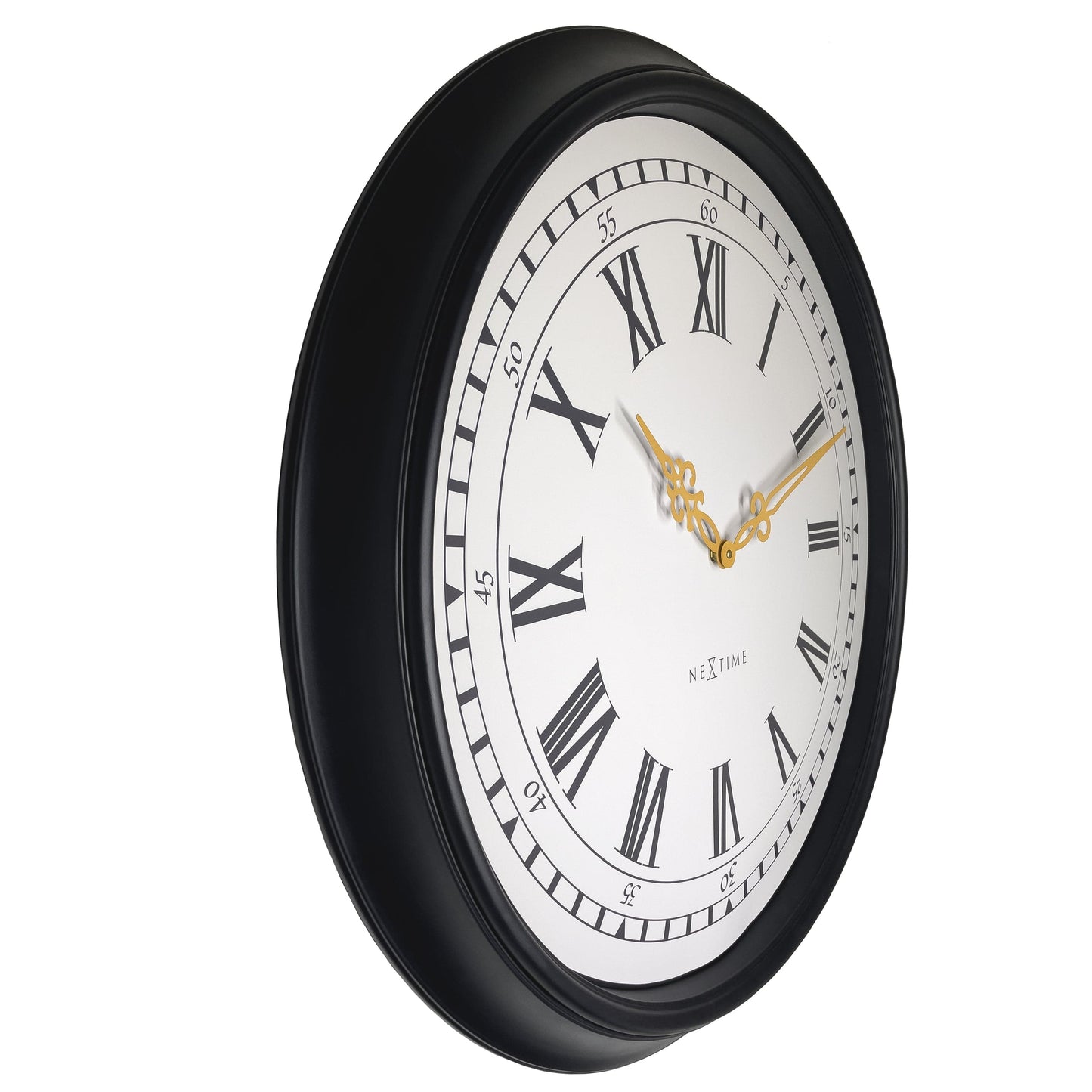 🕰️ NeXtime Chopin Large Wandklok 76cm - Zwart/Grijs Plastic Design