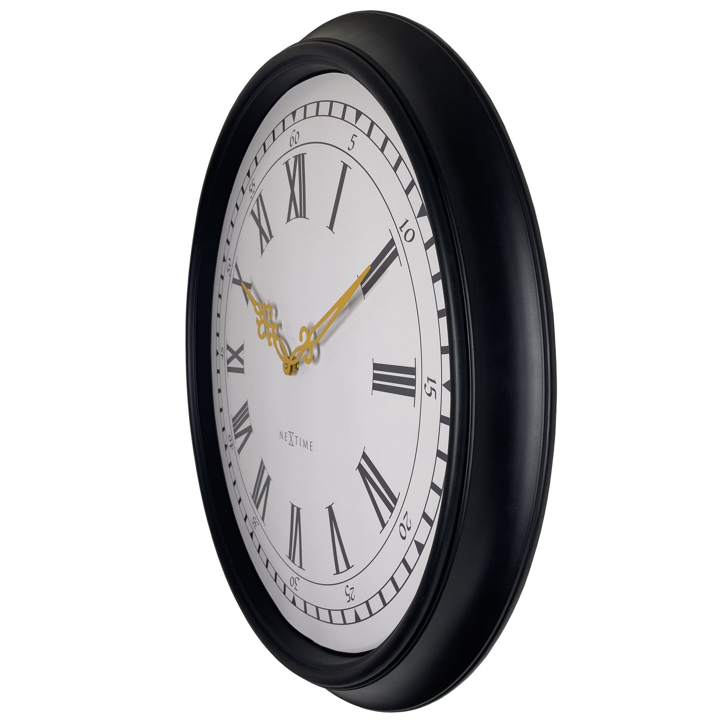 🕰️ NeXtime Chopin Large Wandklok 76cm - Zwart/Grijs Plastic Design