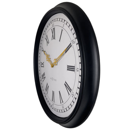 🕰️ NeXtime Chopin Large Wandklok 76cm - Zwart/Grijs Plastic Design