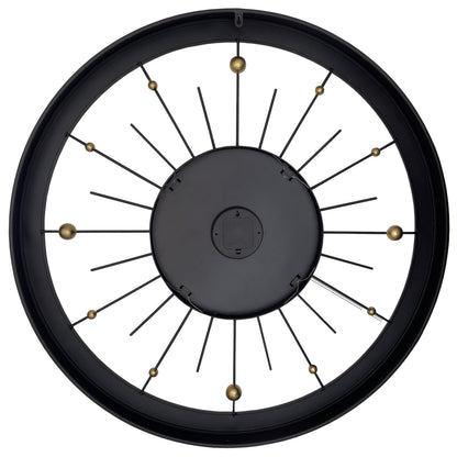 🌍 NeXtime Orbit Large Wandklok 90cm - Zwarte Metaal Design