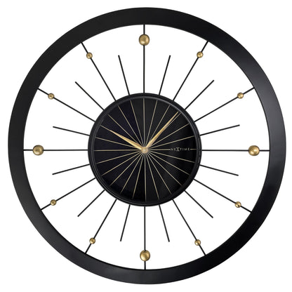 🌍 NeXtime Orbit Large Wandklok 90cm - Zwarte Metaal Design
