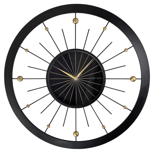 🌍 NeXtime Orbit Large Wandklok 90cm - Zwarte Metaal Design