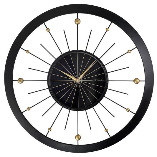 🌍 NeXtime Orbit Large Wandklok 90cm - Zwarte Metaal Design