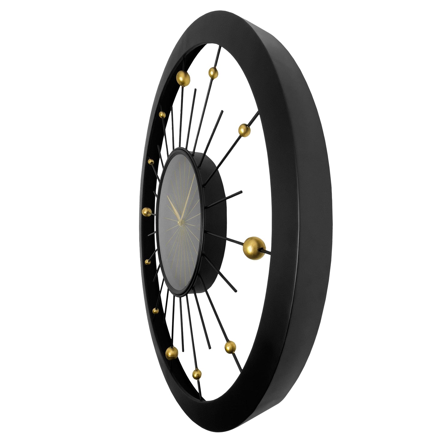🌍 NeXtime Orbit Large Wandklok 90cm - Zwarte Metaal Design