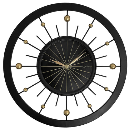 🌍 NeXtime Orbit Wandklok 60cm - Zwarte Metaal Design