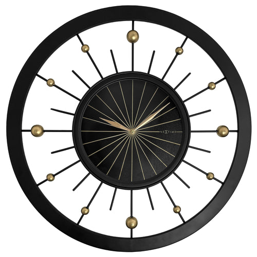 🌍 NeXtime Orbit Wandklok 60cm - Zwarte Metaal Design
