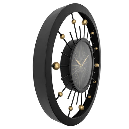 🌍 NeXtime Orbit Wandklok 60cm - Zwarte Metaal Design