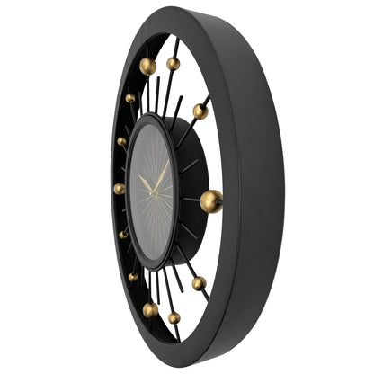 🌍 NeXtime Orbit Wandklok 60cm - Zwarte Metaal Design