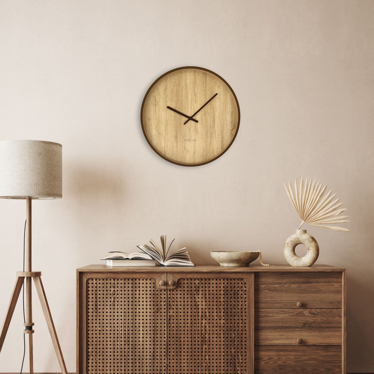 🕰️ NeXtime Oslo Large Wandklok 50cm - Donkerbruin/Lichtbruin Design
