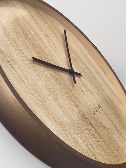 🕰️ NeXtime Oslo Large Wandklok 50cm - Donkerbruin/Lichtbruin Design